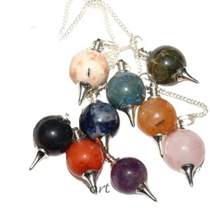 <b>Hot</b> Selling Natural <b>Red</b> Aventurine Gemstone Ball Pendulum with Metal Chain - Product Image 4