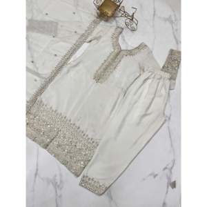Hermoso Conjunto de Top y Dupatta Talla XS para Fiesta con Bordado - Product Image 5
