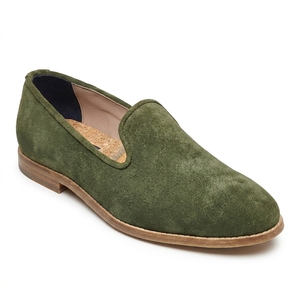 Mocasines Verdes de Cuero Genuino, Zapatos de Oficina con Punta Descubierta, Transpirables, con Suela de Goma, Entresuela de Goma de Color Sólido, Forro de PU - Product Image 4