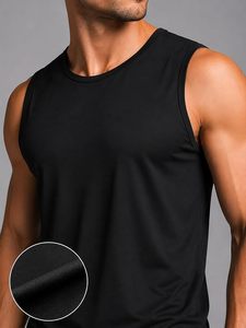 Gilet de sport décontracté pour homme, axé sur le confort, 100 % coton, conception sans coutures, construction respirante, flexibilité de mouvement améliorée - Product Image 5