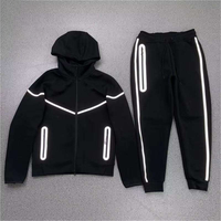 Nouvelle veste de survêtement zippée en molleton technique tricoté 3D imprimé, réfléchissante, en coton à couche d'air, pour homme, idéale pour l'hiver