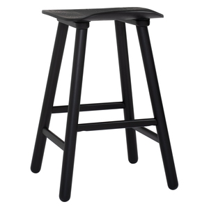 High Quality Black Rubberwood Counter Chair Durable Commercial Grade Seating <b>Stool</b> for Residential Projects, Kitchen & Bar Use - Product Image 4