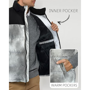 LEAFITS <b>Padded</b> Puffer Vest Winter Water-Resistant Sleeveless Jacket Men's Windproof Thermal Outdoor Turtleneck <b>Heated</b> Durable - Product Image 5