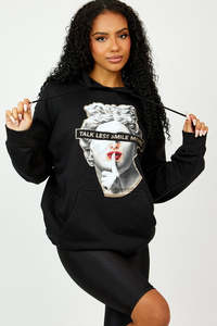 Sweat-shirt à capuche oversize pour femme, coupe décontractée, en polaire, avec poche kangourou, manches longues, tenue de détente - Product Image 6