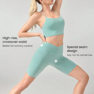 Shorts de yoga taille haute pour femmes, personnalisables, extensibles et de qualité supérieure, pour la vente en gros sur le marché mondial - Product Image 3