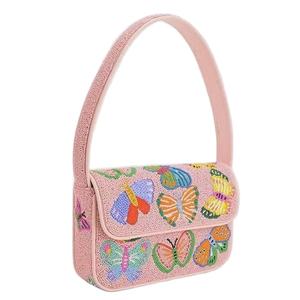 Bolsos de Hombro Ligeros con Cuentas, Bolsos de Verano Staud, Bordado Indio, Diseño Personalizado con Cuentas de Semillas, Moda Ecológica - Product Image 1