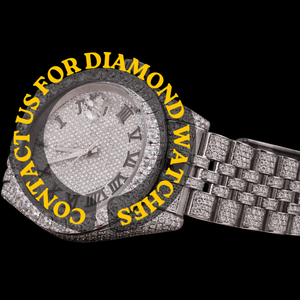 Reloj de Moda Estilo Hip Hop con Esfera Redonda de Oro Blanco de Lujo con Números Arábigos y Detalles Clásicos, Completamente Cubierto de Diamantes Moissanite - Product Image 4