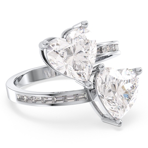 REYES New Design Heart Shape 4.2 Carat Moissanite Fine Jewelry in <b>925</b> Sterling <b>Silver</b> Engagement Promise <b>Rings</b> For Women - Product Image 3