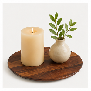 Plato de Servir Redondo de Madera de Acacia de Lujo, Ecológico, Hecho a Mano, para Bodas, Fiestas y Hoteles - Product Image 2