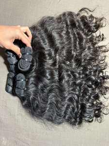 Extensions de cheveux indiens bouclés 100 % naturels de Birmanie, lots de cheveux humains bouclés lâches, vente en gros, fournisseur, livraison directe, haute qualité - Product Image 2