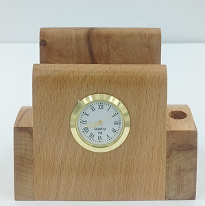 Portalápices de madera, organizador de papelería multifuncional con reloj y soporte para tarjetas de visita, último modelo. - Product Image 5
