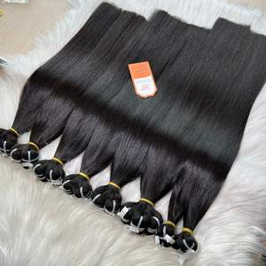 Cheveux de trame soyeux Double dessiné 100% cuticule alignée trame osseuse cheveux raides naturel noir 100% cheveux humains fournisseur vietnamien - Product Image 2