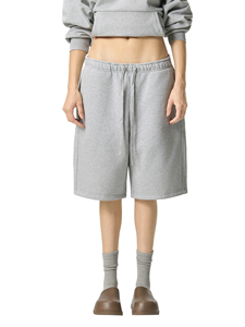 Shorts de survêtement décontractés unisexe en molleton de coton épais de qualité supérieure, avec broderie de logo personnalisée et impression en relief, vêtements OEM à livraison rapide - Product Image 3