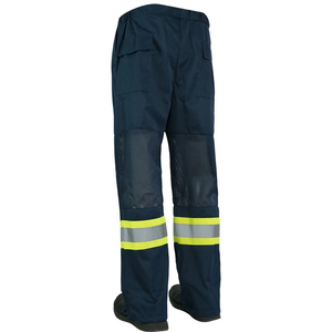 ADDAHAR ENTERPRISES Men's <b>Black</b> Workwear <b>Pants</b> Reflective Stripes Straight Fit Midweight Corduroy Eco-Friendly Waterproof Casual - Product Image 2