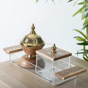 Articles de décoration de la maison bougies parfumées luxe mère de poire arabe Oud Mabkhar Bakhoor brûleur en gros Bakhoor brûleur - Product Image 4