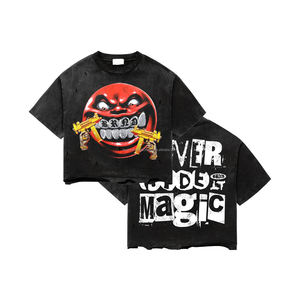 Camiseta Personalizada con Gráficos, Efecto Desgastado por el Sol, 220 g/m², Algodón, Estilo Urbano, Corte Recto, Lavado Ácido, para Hombre - Product Image 4