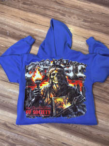 Professional Men Printed Destress Hoodies For Men Latest Design Zipper Long Sleeve Male Street Fashion Hoodies - Product Image 4