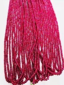 Natural <b>Ruby</b> beads <b>necklace</b> 16 lines 365 CTS perfect making and polishing premium red color excellent luster jewelry piece - Product Image 3
