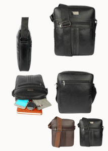 Sac à bandoulière Liviya en cuir PU pour homme et femme, multifonctionnel, organisateur/agenda de voyage, gaufré - Product Image 4