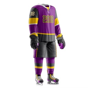 Wholesale Hot Selling Customizable 100% Polyester Ice Hockey Uniform Sets with Front Logo Personalized OEM Service - Product Image 2
