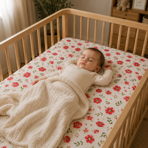 Sábana de Cuna para Bebé de Algodón Orgánico |   Funda de colchón ajustable con estampado personalizado, suave y transpirable, ropa de cama para guardería, logotipo privado, juego duradero OEM - Product Image 2