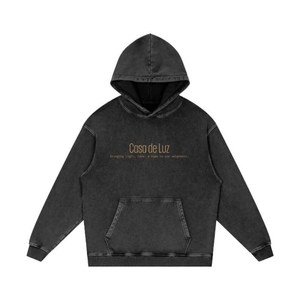 Nouveau Hoodie Homme Vintage Coupe Classique en Molleton de Coton Épais 100% Délavé à l'Acide avec Strass - Product Image 3