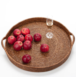 Plateau rectangulaire en rotin tressé pour servir biscuits et jus, meilleur produit pour la maison à un prix avantageux - Product Image 4