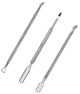 HABI INDUSTRIES Stainless Steel Professional <b>Nail</b> <b>Tools</b> Set Double Head Curved Blade Cuticle Pusher Manicure Pedicure Instrument - Product Image 1