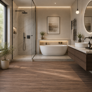 Plancher stratifié moderne en MDF AC3 193x120mm 8mm résistant à l'eau mat à clipser pour salon, cuisine, chambre, hôpital, garantie 5 ans - Product Image 6