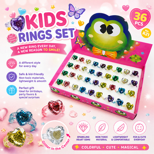 Anillos de Plástico Transparentes con Forma de Corazón para Niñas - Colores Surtidos de Alta Calidad - Product Image 5