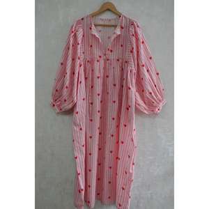 Vestido Casual de Verano para Mujer, Estilo Boho, Cintura Natural, Estampado a Mano, de Algodón Lavable, Ecológico y Transpirable - Product Image 1