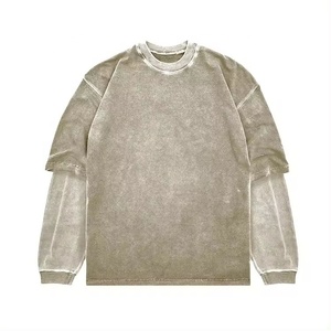 เสื้อยืดโอเวอร์ไซส์คุณภาพสูง ป้องกันการหดตัว ดีไซน์ลำลองแบบกำหนดเอง บริการ OEM สำหรับทุกเพศ ผ้าฝ้ายเจอร์ซีย์สองชั้น ซักแล้ว ใส่สบาย - Product Image 3