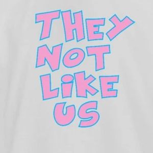 เสื้อยืดแขนสั้นลายกราฟิกสีเทาอ่อนสำหรับวัยรุ่น ลายพิมพ์ตัวอักษรสีชมพูเข้ม "They Not Like Us" คอกลม สวมใส่สบายๆ สำหรับวัยรุ่น ใส่ได้ทุกวัน - Product Image 6