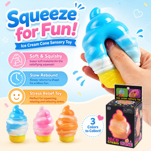 Lot de jouets squishy personnalisés en gros de marque KL – Balles sensorielles anti-stress à rebond lent, jouets en forme de cornet et de cube de crème glacée – 14+ OEM/ODM - Product Image 3