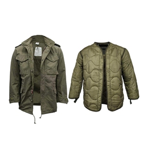 Green Uniform Tactical <b>Jacket</b> Plain Dyed Button <b>Winter</b> Warm OEM Service Polyester/Nylon - Product Image 2
