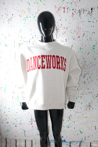 Sudadera de Cuello Redondo Danceworks para Hombre, Corte Regular, 100% Algodón, Tejido de Punto, Informal, Otoño, Blanca con Letras Rojas CLUSH SPORTS - Product Image 6