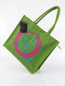 Bolsas de Yute Ecológicas al por Mayor con Logotipo Personalizado Impreso, Cierre de Cremallera Reutilizable, Asas de Cinta de Algodón, Bolsas de Compras, Bolsas de Playa - Product Image 2