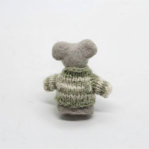 Lindo conejo de fieltro de peluche con suéter verde tejido, juguete de peluche suave unisex para mayores de 3 años - Product Image 2