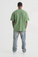 T-shirt col roulé personnalisé pour homme, coupe oversize, en coton, manches courtes, imprimé numérique, tricot jersey décontracté et écologique