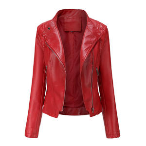 Veste en cuir véritable pour femme avec doublure douce, design zippé élégant et service OEM, veste en cuir pour femme à manches courtes - Product Image 1