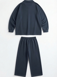 Conjunto Deportivo Unisex de Otoño, Cómodo, Transpirable, Antibacterial, 100% Poliéster, Cuello en V, Cierre con Cordón, Talla Grande - Product Image 2