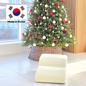 [AllmioPet] Escalera para Mascotas de Dos Peldaños, con Cojín de Tela Color Marfil, Escalones de Espuma para Perros Pequeños y Gatos, Muebles de Fácil Acceso - Product Image 1