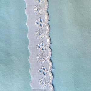 Wide Eye Cotton Eyelet <b>Lace</b> Trim 9cm Soft swiss Voile <b>White</b> 100% Cotton Embroidered Flower Border <b>Lace</b> Trimming for Baby Clothes - Product Image 1