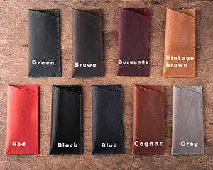 Slim Genuine Leather <b>Glasses</b> Cover Luxury Soft Cowhide Pouch Handmade Travel <b>Reading</b> Eyewear Protector Case LGC-0010 - Product Image 6