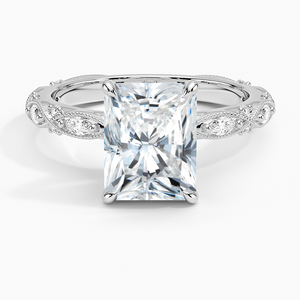 BOJ <b>Ring</b> 0151 Radiant Cut 925 <b>Silver</b> Migraine Prong Setting <b>Solitaire</b> Diamond <b>Ring</b> 2ct D Color VVS1 Moissanite GRA Low Price - Product Image 1