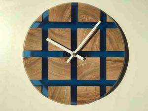 Luxury Charcoal Black Epoxy Resin <b>Wall</b> <b>Clock</b> Smoke Effect Live Edge Olive Wood Round Silent Watch for Industrial Room <b>Decor</b> - Product Image 3