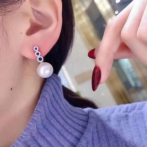 Pendientes Colgantes de Plata de Ley 925 de Zhuji, con Perlas de Agua Dulce Akoya de 6.5-7mm, Color Polvo de Flor de Cerezo, para Chicas, Sensación Exquisita - Product Image 2