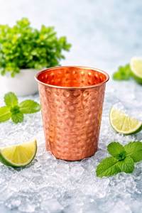Gobelet à boire en cuivre martelé, verre à eau en cuivre pur, vaisselle ayurvédique, tasse à boisson réutilisable, cadeau - Product Image 4