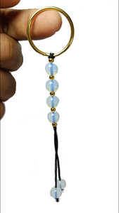Llavero de cristal de alta calidad, llavero de opalita, cuentas de piedra natural, llavero curativo, regalo para mujeres, llaveros. - Product Image 3