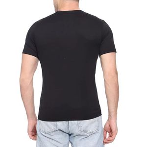 Camiseta de Algodón para Hombre, Diseño con Paneles en Color Negro Menta, Cuello Redondo, Manga Corta, Estilo Casual de Verano, Transpirable, Suave, Corte Moderno - Product Image 2